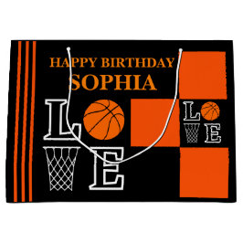 Sacola Para Presentes Grande Basquete Black Birthday Grande Gift Bag