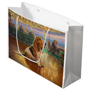 Sacola Para Presentes Grande Basset Hound Christmas Cruise: Feriado Pawsome