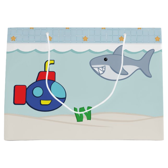 Sacola Para Presentes Grande Bath Time Ricos com presentes Bag (Frente)