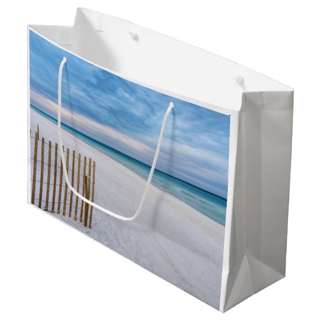 Sacola Para Presentes Grande Beach Fence Morning Destin Florida Gift Bag (Frente inclinada)