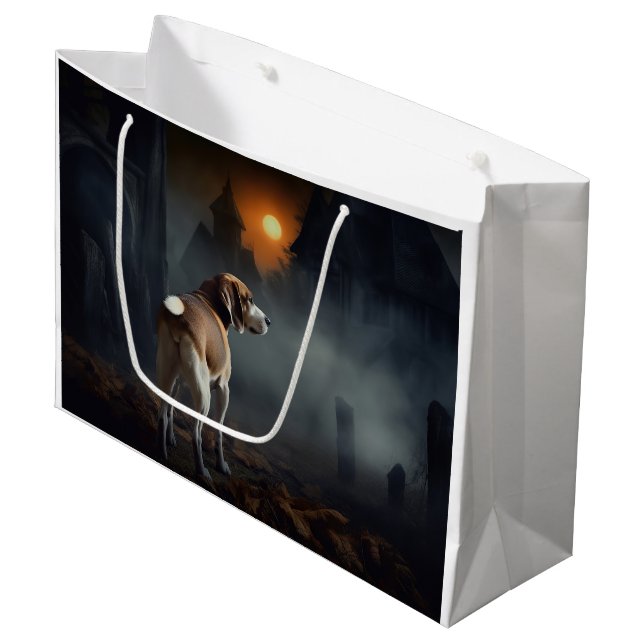 Sacola Para Presentes Grande Beagle Halloween Assustador (Frente inclinada)