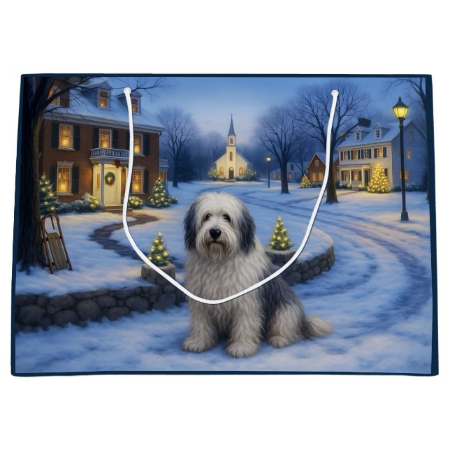 Sacola Para Presentes Grande Bearded Collie Gift  Bag (Frente)