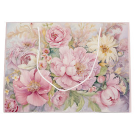 Sacola Para Presentes Grande Beautiful peonies large gift bag