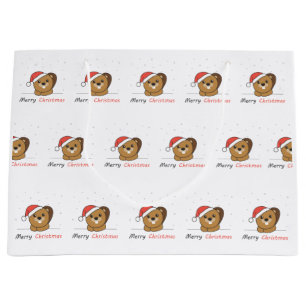 Sacola Para Presentes Grande Beaver Natal Neve Inverno Beaver