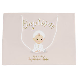 Sacola Para Presentes Grande Bebé do baptismo com capota