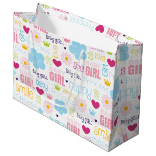Sacola Para Presentes Grande Bebê Menina