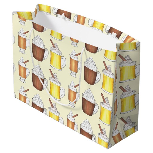 Sacola Para Presentes Grande Bebidas Feriadas Rum Morto De Cacau Cacau Amorteci (Verso inclinado)