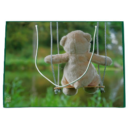 Sacola Para Presentes Grande Beer op schommel vanaf de rug.