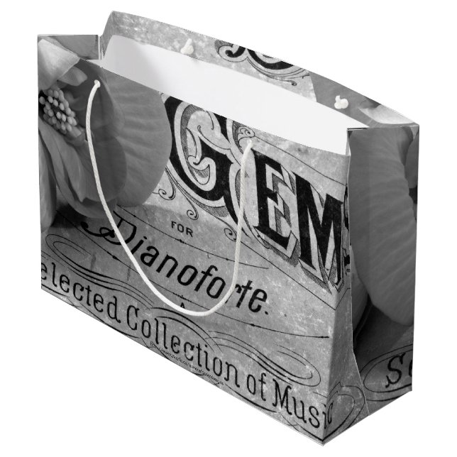 Sacola Para Presentes Grande Begonia Gems Pianoforte (Verso inclinado)