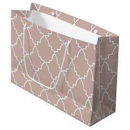 Sacola Para Presentes Grande Beige Marroquino Lattice Pattern