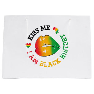 Sacola Para Presentes Grande Beije-Me Sou História Negra Mês Afro-Americano