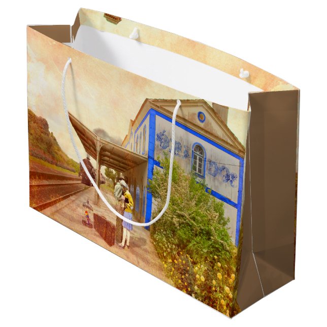 Sacola Para Presentes Grande Beijo em obidos / Beijo em obidos (Verso inclinado)