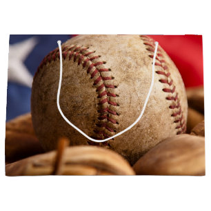 Sacola Para Presentes Grande Beisebol Americano Vintage