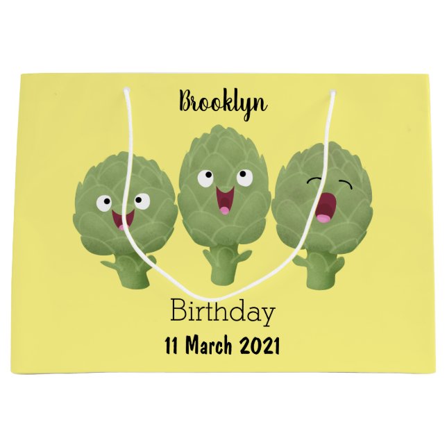 Sacola Para Presentes Grande Bela canção de alcachofras (Frente)