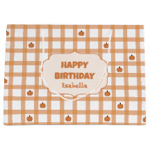 Bela Gingham de Abóbora Feliz Aniversário