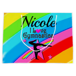 SACOLA PARA PRESENTES GRANDE BELA PERSONALIZAÇÃO EU AMO DESIGN GINÁSTICA
