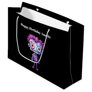 Sacola Para Presentes Grande Belo aniversário do monstro do Frankenstein