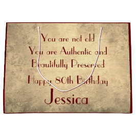 Sacola Para Presentes Grande Belo e elegante 80 de aniversário personalizado