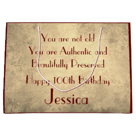 Sacola Para Presentes Grande Belo elegante personalizado 100º aniversário