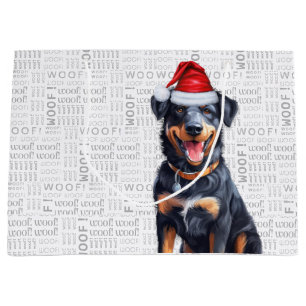 Sacola Para Presentes Grande Belo Natal Beauceron Dog Lover