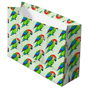 Sacola Para Presentes Grande Belo Padrão Colorido de Papagaio