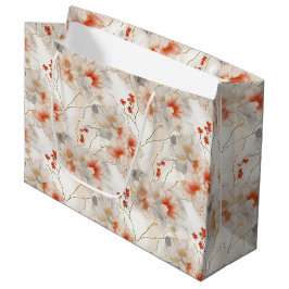 Sacola Para Presentes Grande Belo Peach Red Floral