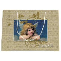 Bênçãos de Natal Anjo Vintage