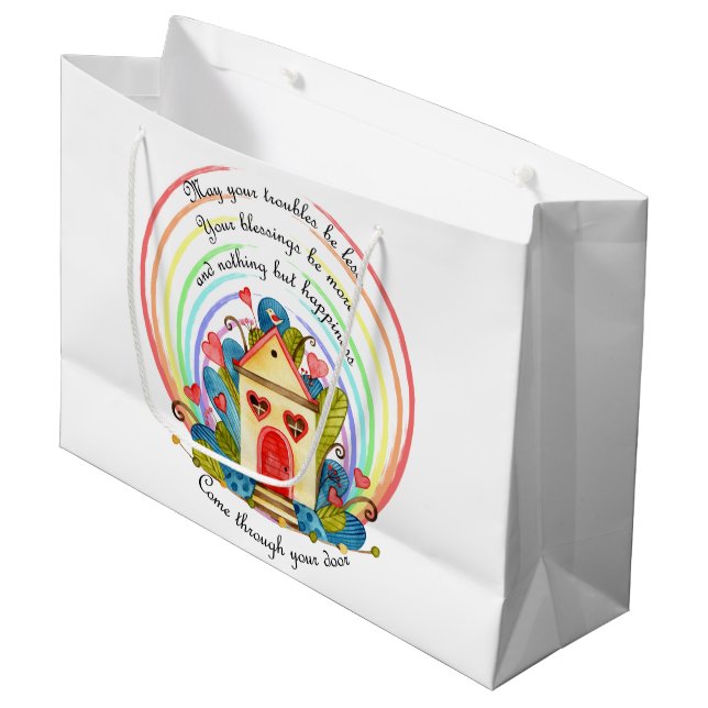 Sacola Para Presentes Grande Bênçãos de Nova Casa (Frente inclinada)
