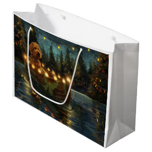 Sacola Para Presentes Grande Bernedoodle Natal Festivo Voyage