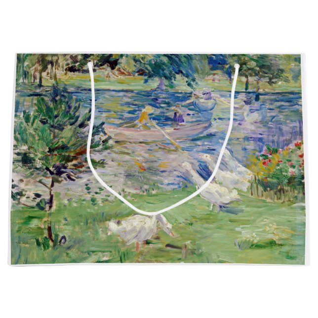 Sacola Para Presentes Grande Berthe Morisot - Rapariga num Barco com Gansos (Frente)
