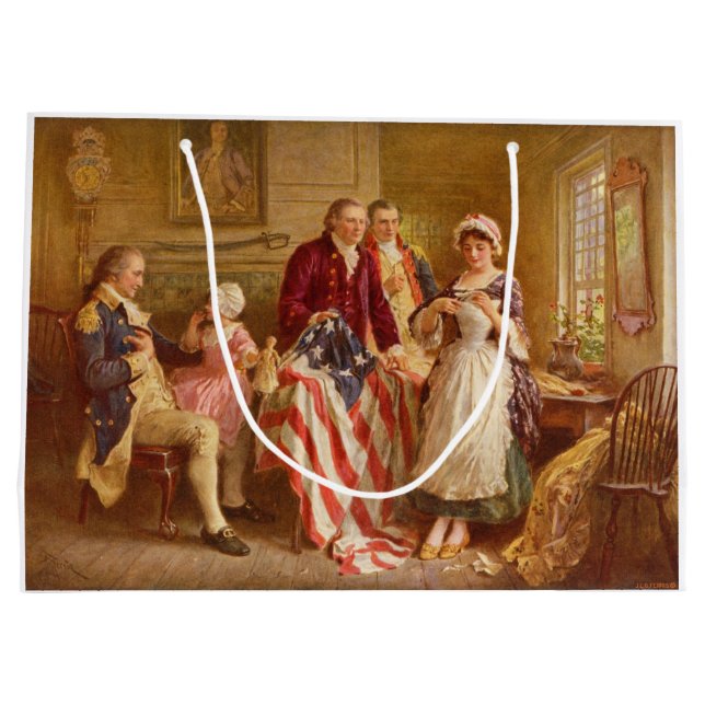 Sacola Para Presentes Grande Betsy Ross, 1777 (História Americana) (Patriota do (Verso)