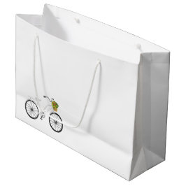 Sacola Para Presentes Grande Bicicleta Branca Feliz Aniversário Flower Basket D