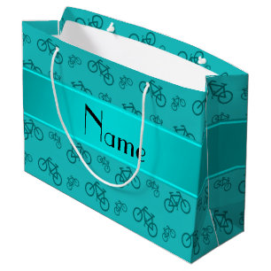 Sacola Para Presentes Grande Bicicletas conhecidas personalizadas de turquesa