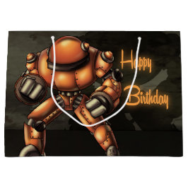 Sacola Para Presentes Grande Big Robot Birthday