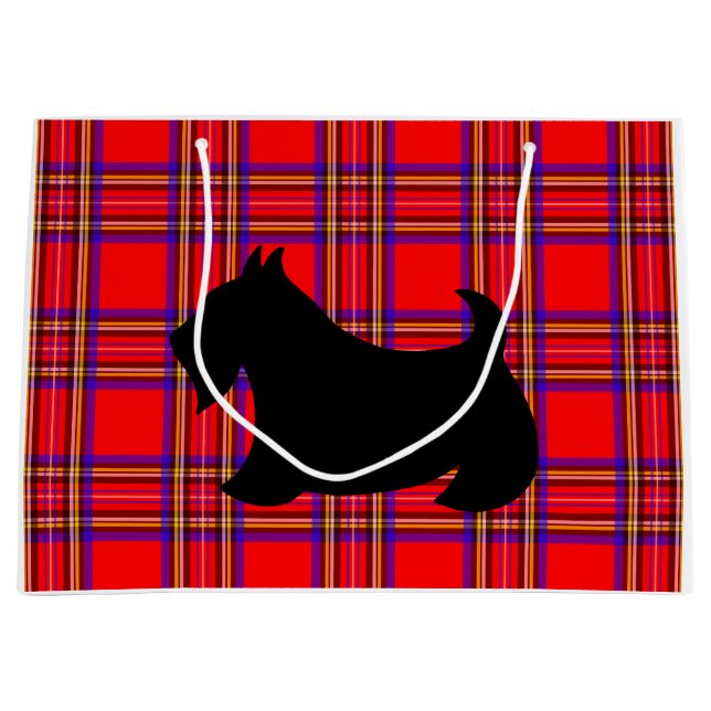 Sacola Para Presentes Grande Big Scottish Terrier Christmas Gift Bag (Frente)
