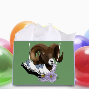 Sacola Para Presentes Grande Bighorn Sheep Ram Green Mounties