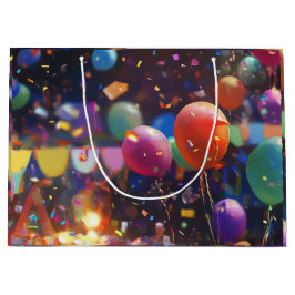 Sacola Para Presentes Grande Birthday Balloon Gift Bag