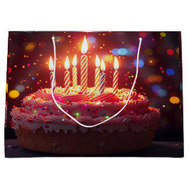 SACOLA PARA PRESENTES GRANDE BIRTHDAY CAKE