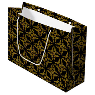Sacola Para Presentes Grande Black and Dourado Classy Gift Bag - Grande, brilha