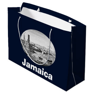Sacola Para Presentes Grande Black and White 1888 Old Port Royal Jamaica