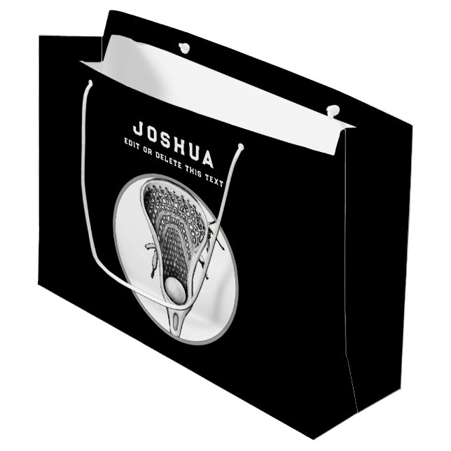 Sacola Para Presentes Grande Black Lacrosse Large Gift Bag (Frente inclinada)