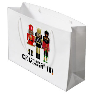 Sacola Para Presentes Grande Black Nutcracker "Crushin' It"