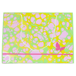 Sacola Para Presentes Grande Blobs e Borboleta Rosa