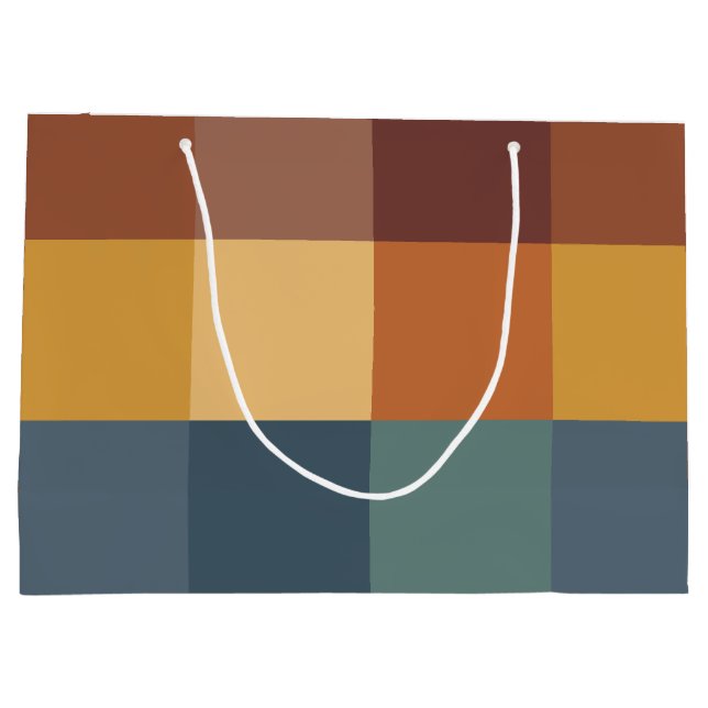 SACOLA PARA PRESENTES GRANDE BLOCOS DE NATA DE LARANJA DE TEAL ROWN (Verso)