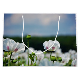 Sacola Para Presentes Grande Bloemen veld, Papaver somneferum maanzaad bloem.