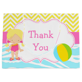 Sacola Para Presentes Grande Blondres Hair Girl Piscina Party Bash Obrigado