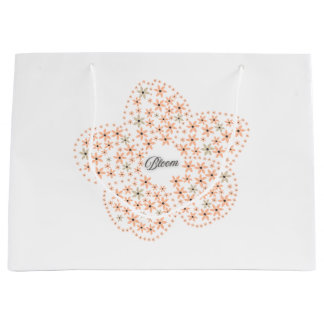 Sacola Para Presentes Grande Bloom Floral Design – Beige and Orange Flower 