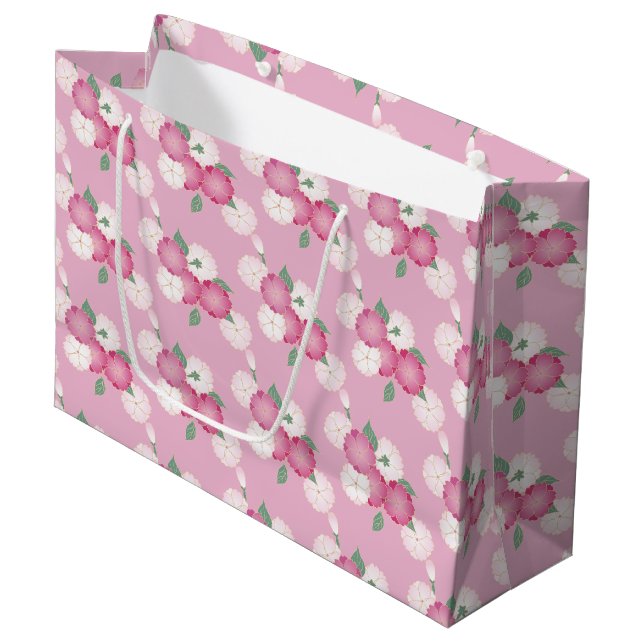 Sacola Para Presentes Grande Blossomas de Cereja Japoneses (Frente inclinada)