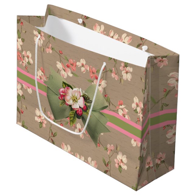 Sacola Para Presentes Grande Blossomas de Maçã (Frente inclinada)