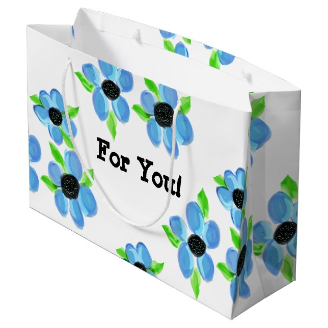 Sacola Para Presentes Grande Blue Art Gift Bag (Verso inclinado)